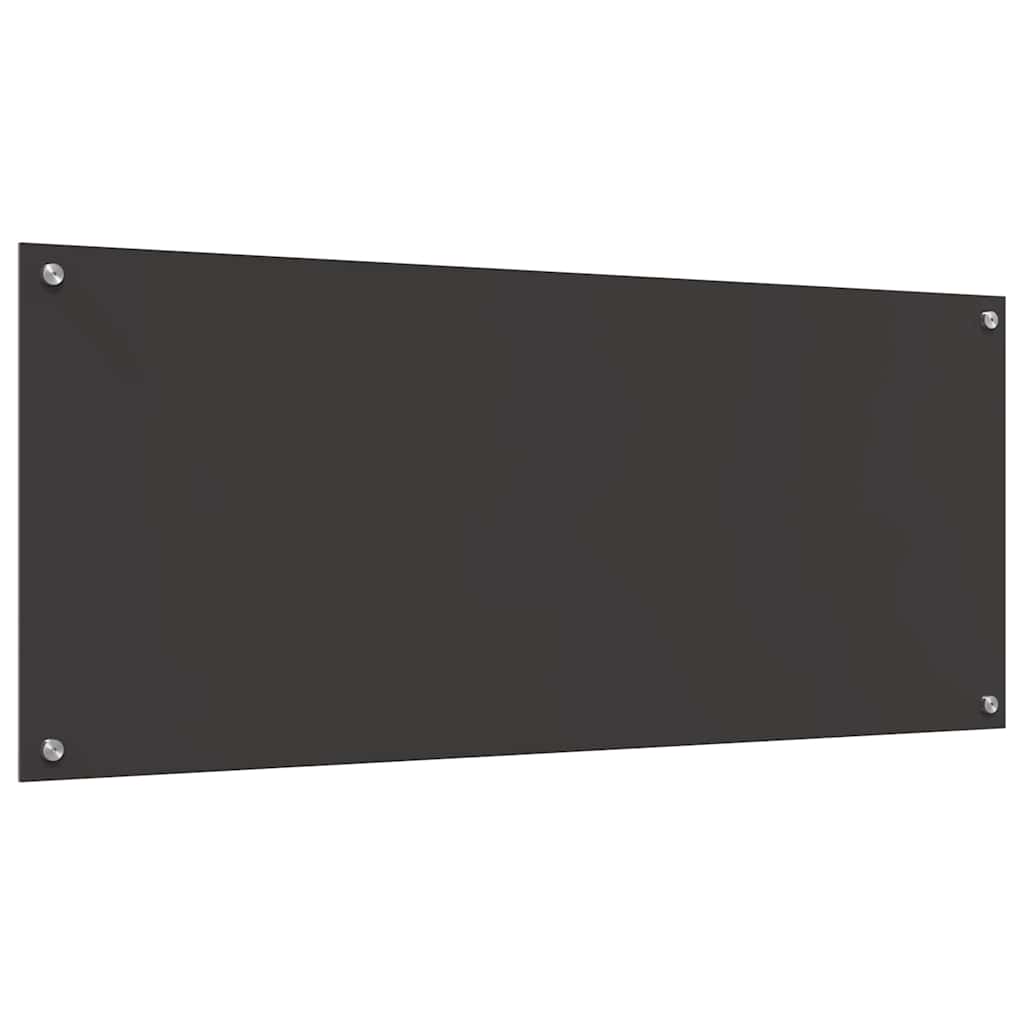 Keukenachterwand 2 pcs Donkergrijs 120 x 50 cm gehard glas