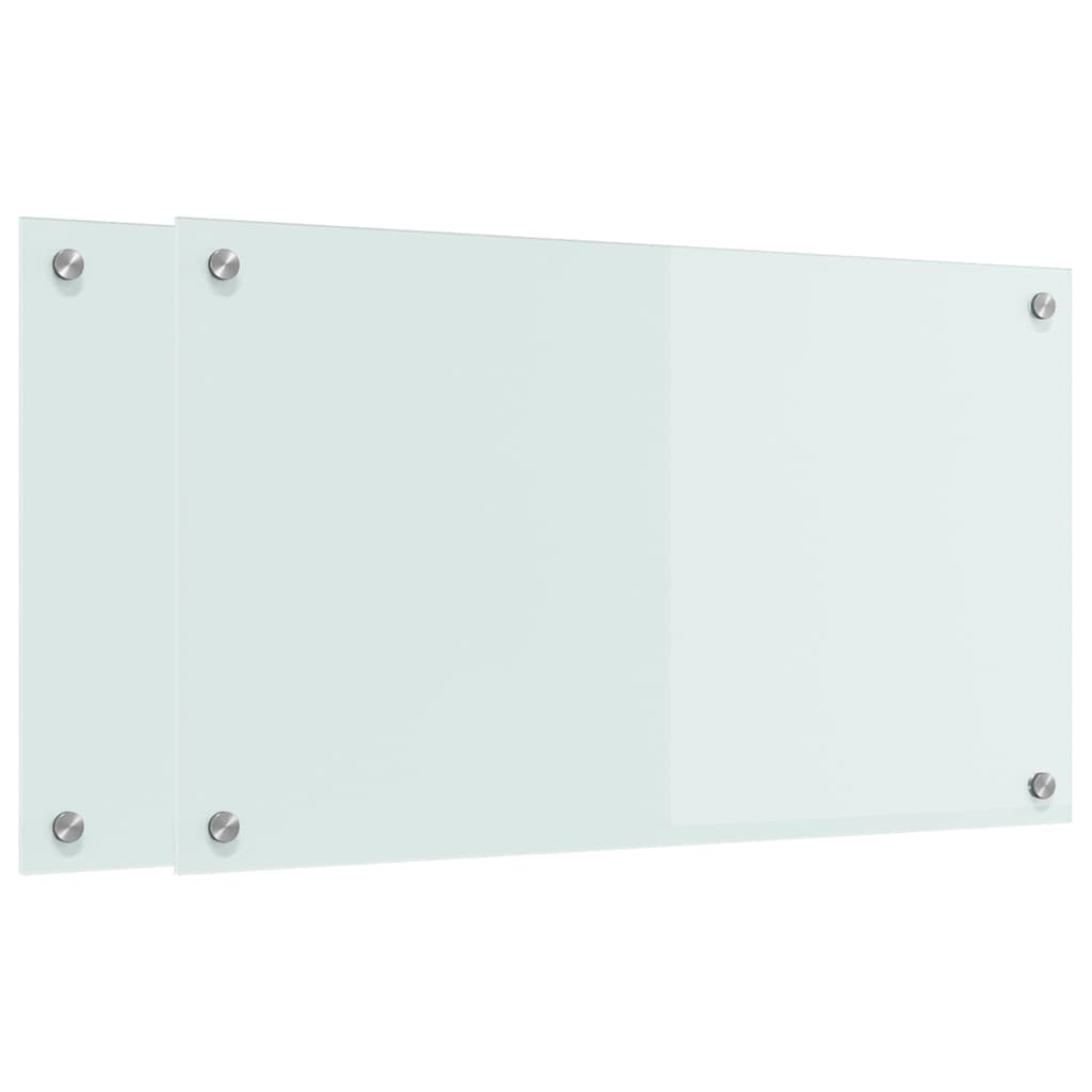 Keuken Achterwand 2 pcs Wit 70 x 40 x 0,8 cm gehard glas