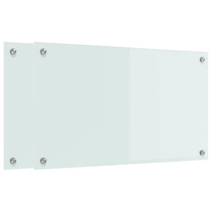 Keuken Achterwand 2 pcs Wit 70 x 40 x 0,8 cm gehard glas