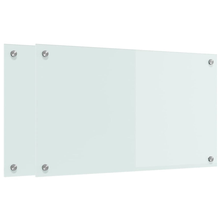 Keuken Achterwand 2 pcs Wit 70 x 40 x 0,8 cm gehard glas