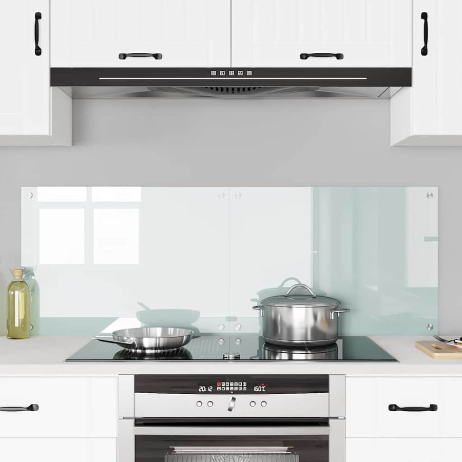 Keuken Achterwand Wit 70 x 50 x 0.8 cm gehard glas