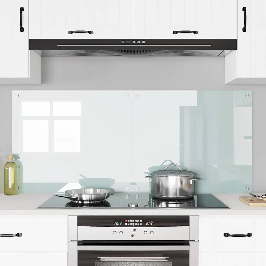 Keuken Achterwand Wit 70 x 60 x 0.8 cm gehard glas