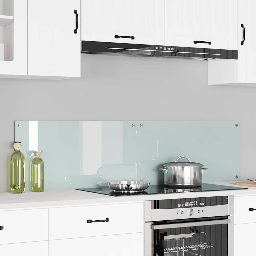 Keuken Achterwand Wit 80 x 40 x 0.8 cm gehard glas