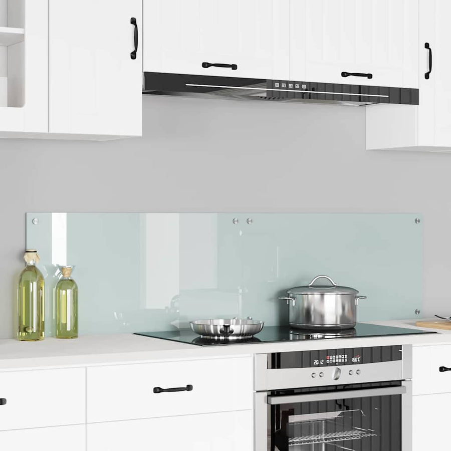 Keuken Achterwand Wit 80 x 40 x 0.8 cm gehard glas