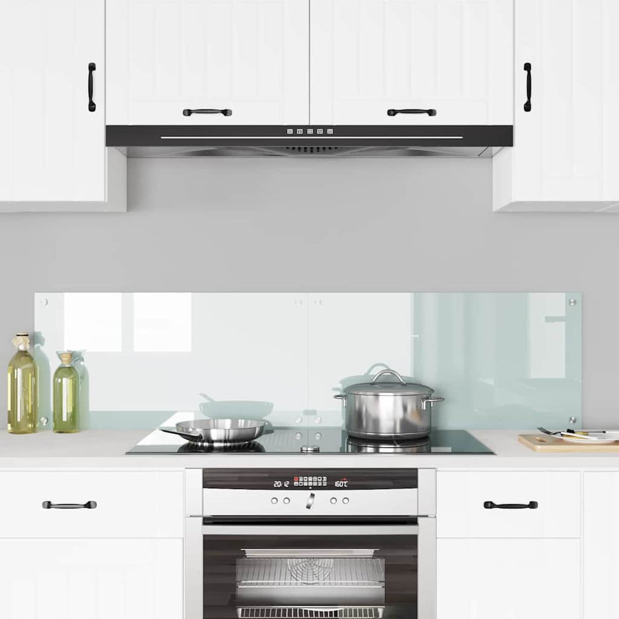 Keuken Achterwand Wit 80 x 40 x 0.8 cm gehard glas