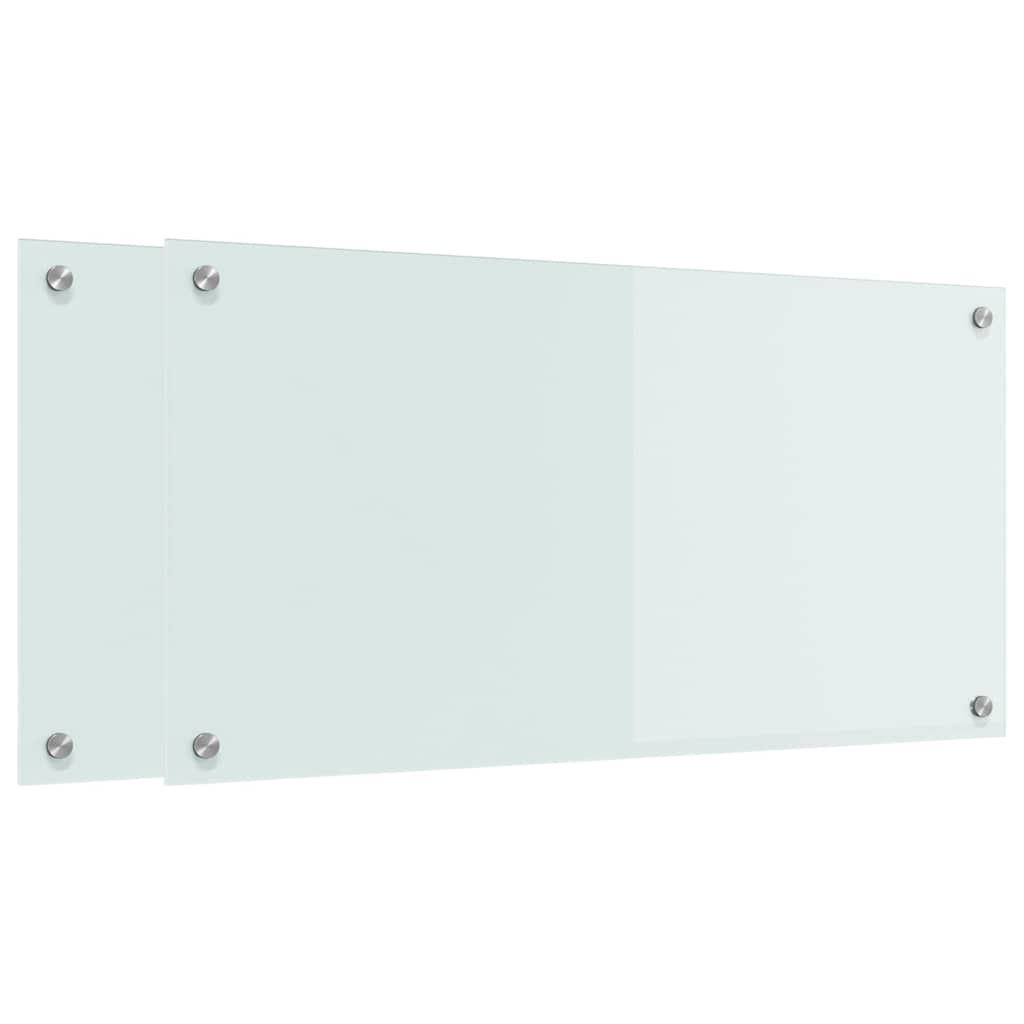 Keuken Achterwand Wit 80 x 40 x 0.8 cm gehard glas