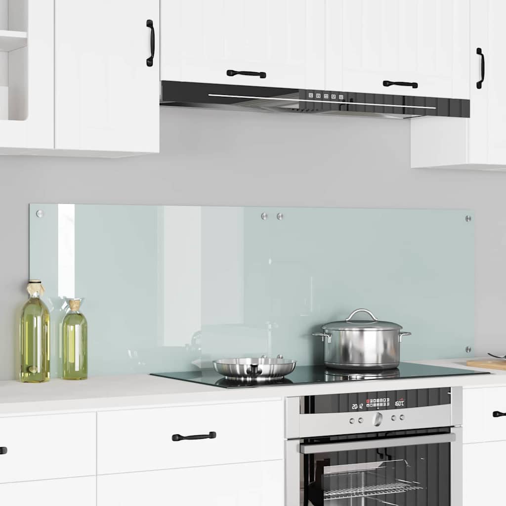 Keuken Achterwand Wit 80 x 50 x 0.8 cm gehard glas