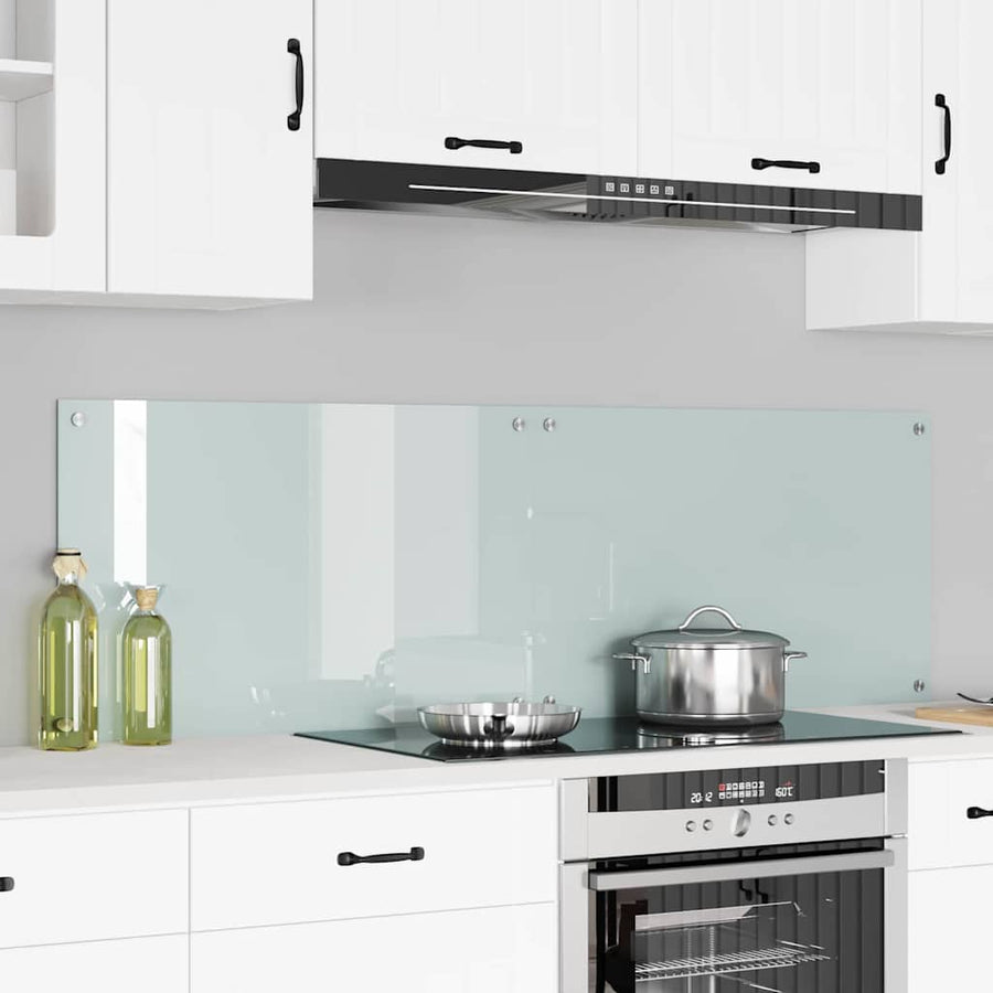 Keuken Achterwand Wit 80 x 50 x 0.8 cm gehard glas
