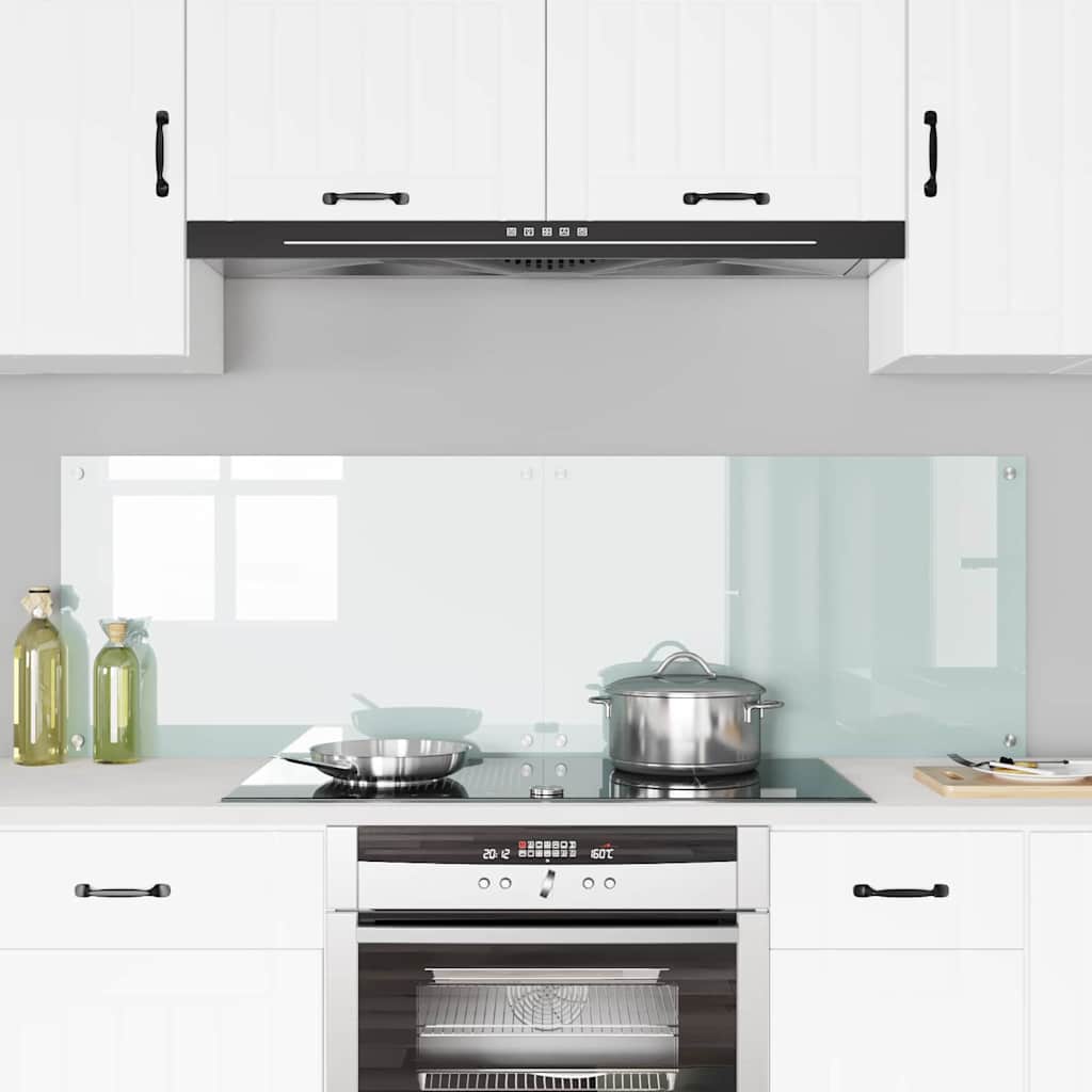 Keuken Achterwand Wit 80 x 50 x 0.8 cm gehard glas