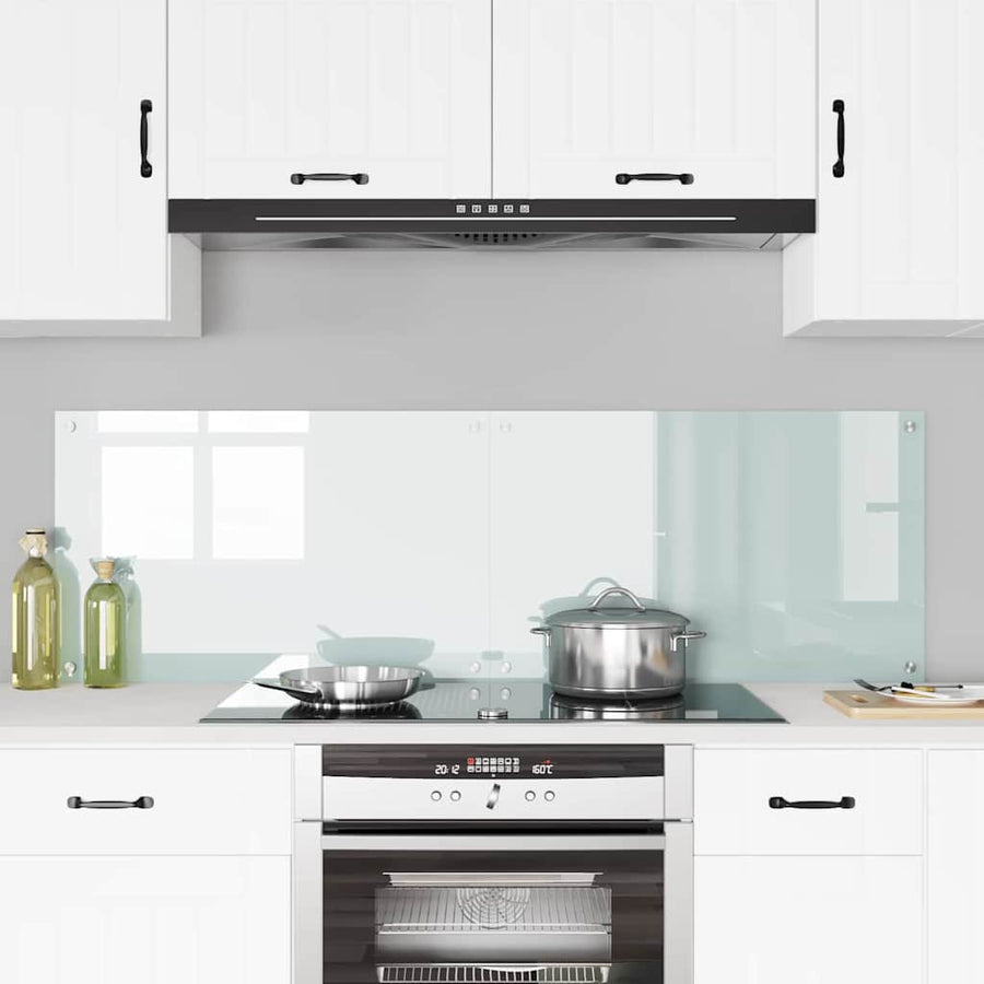 Keuken Achterwand Wit 80 x 50 x 0.8 cm gehard glas