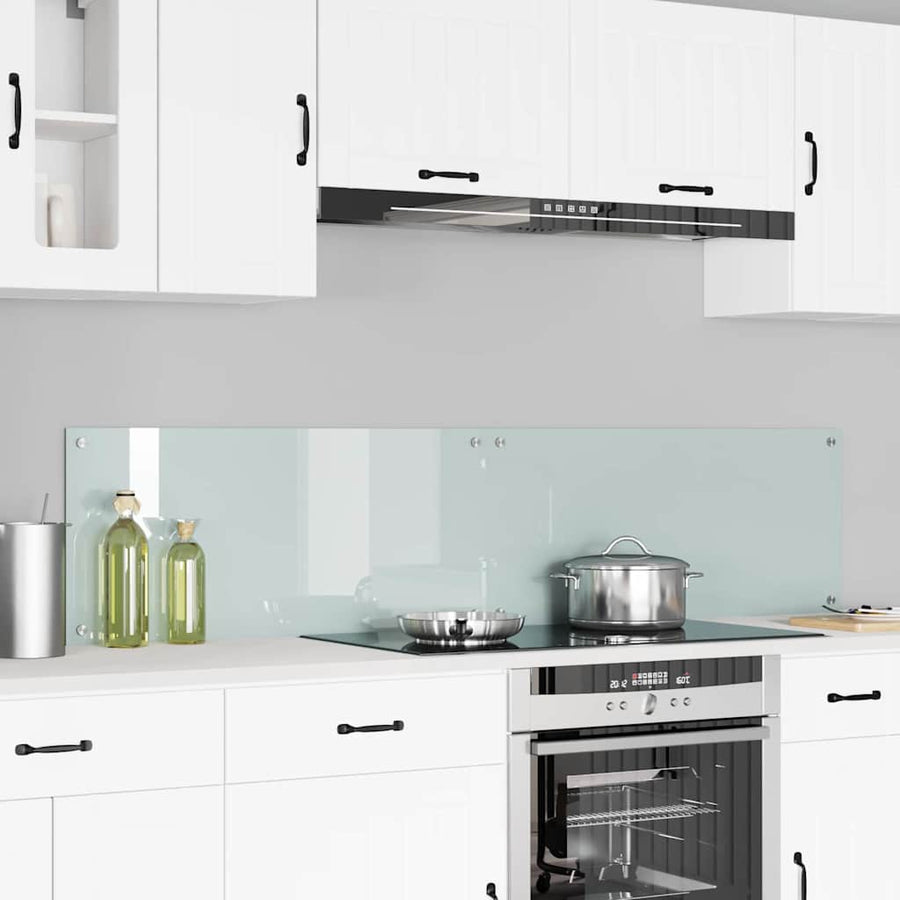 Keuken Achterwand Wit 90 x 40 x 0,8 cm gehard glas