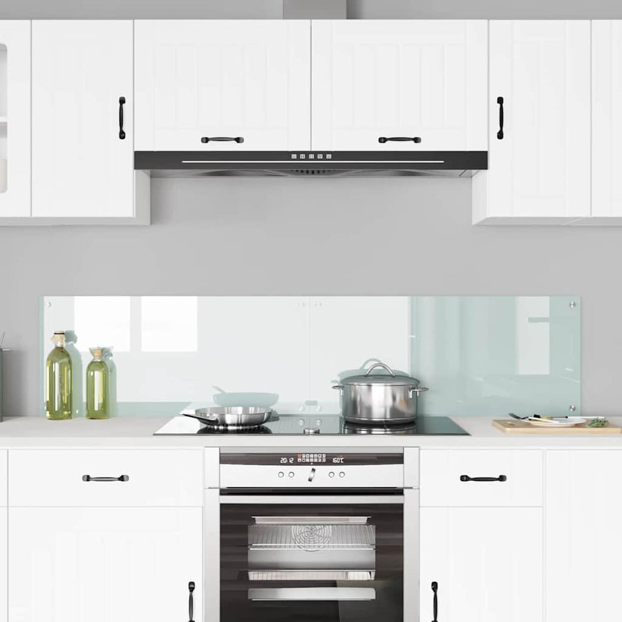 Keuken Achterwand Wit 90 x 40 x 0,8 cm gehard glas