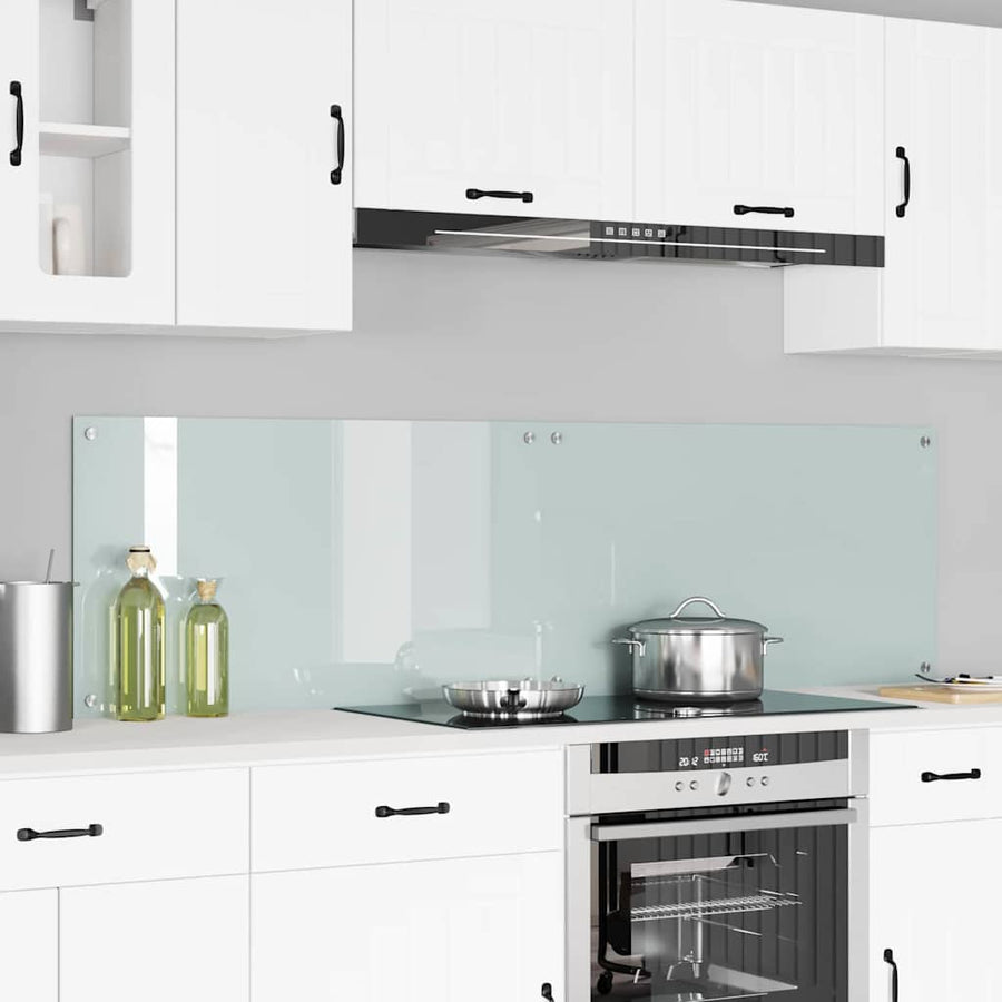 Keuken Achterwand Wit 90 x 50 x 0.8 cm gehard glas