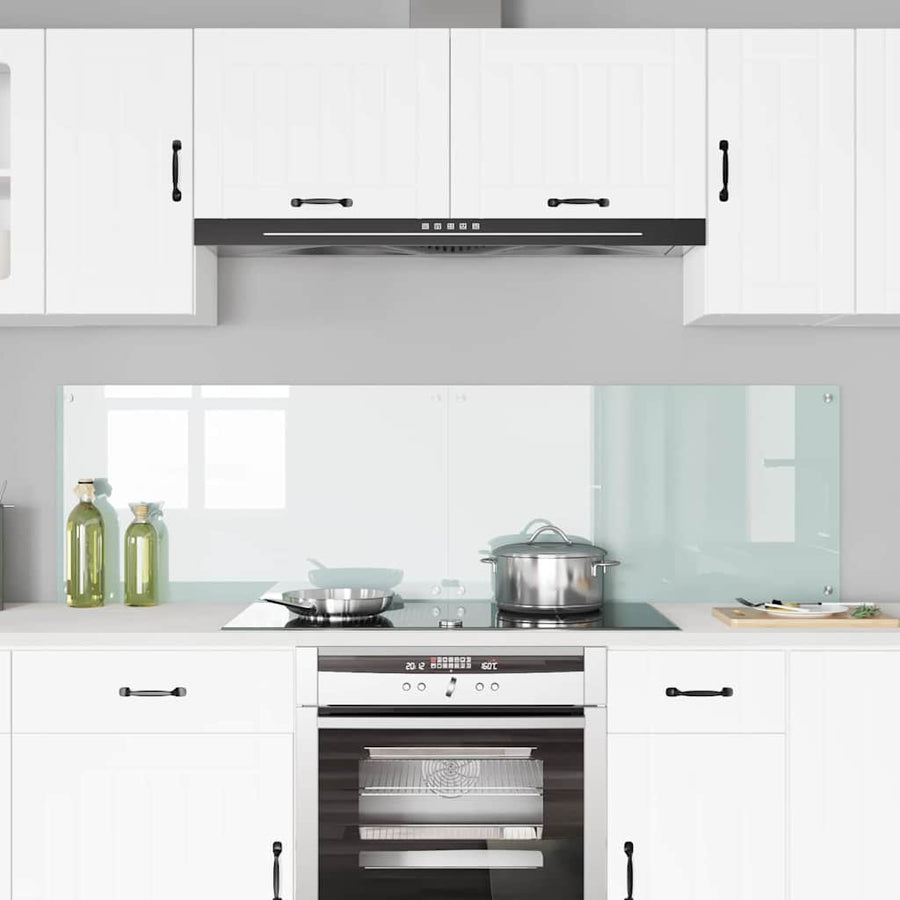 Keuken Achterwand Wit 90 x 50 x 0.8 cm gehard glas