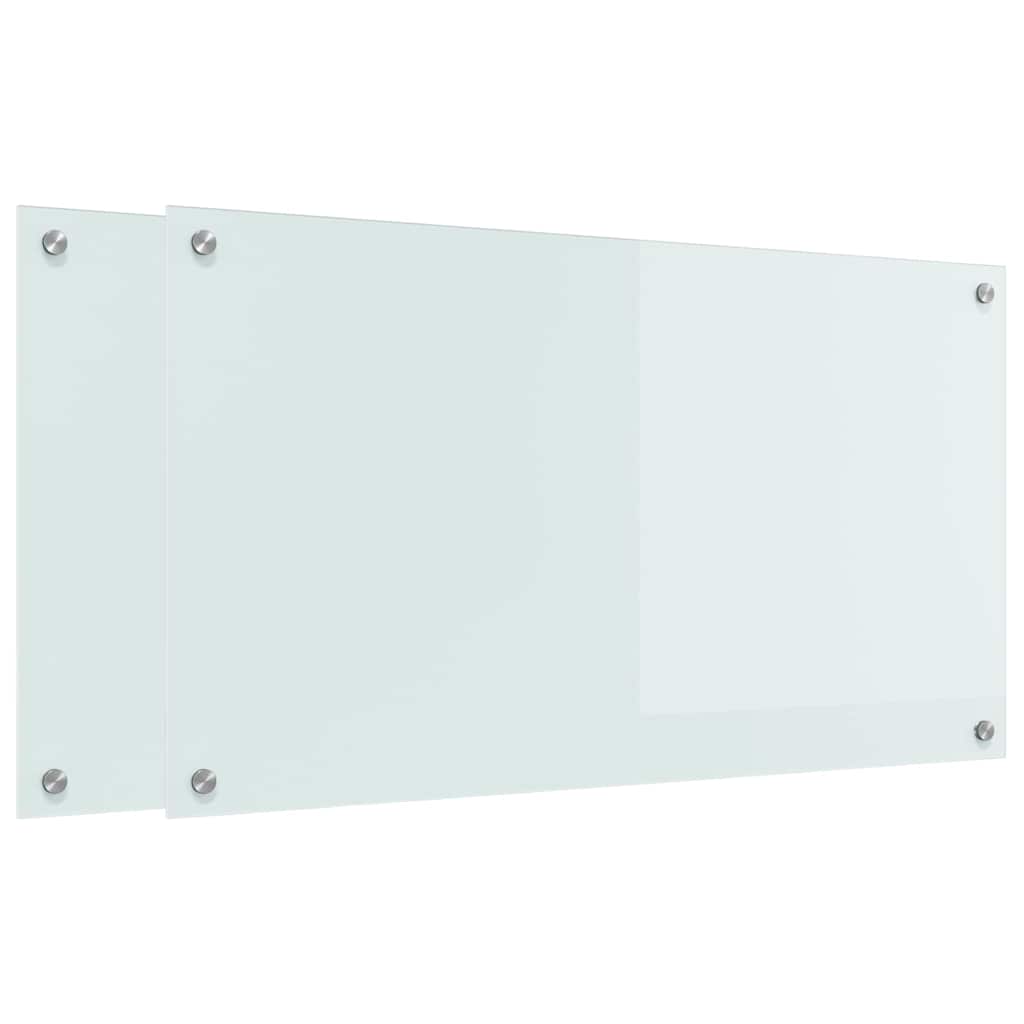 Keuken Achterwand Wit 90 x 50 x 0.8 cm gehard glas