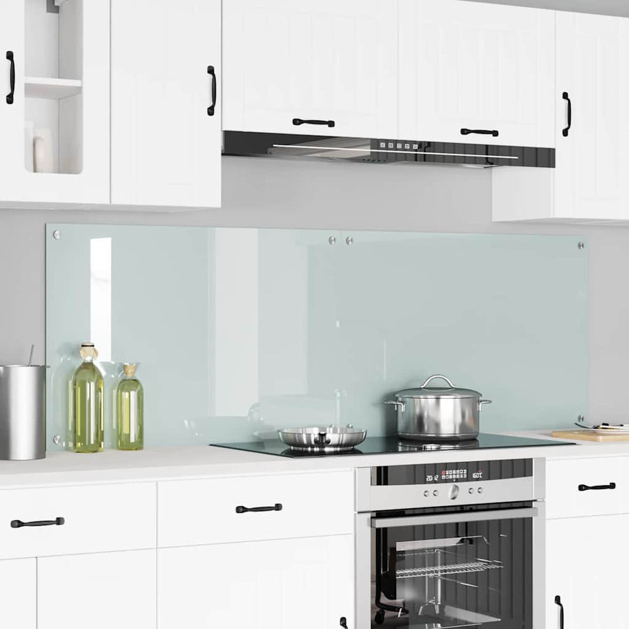 Keuken Achterwand Wit 90 x 60 x 0.8 cm gehard glas
