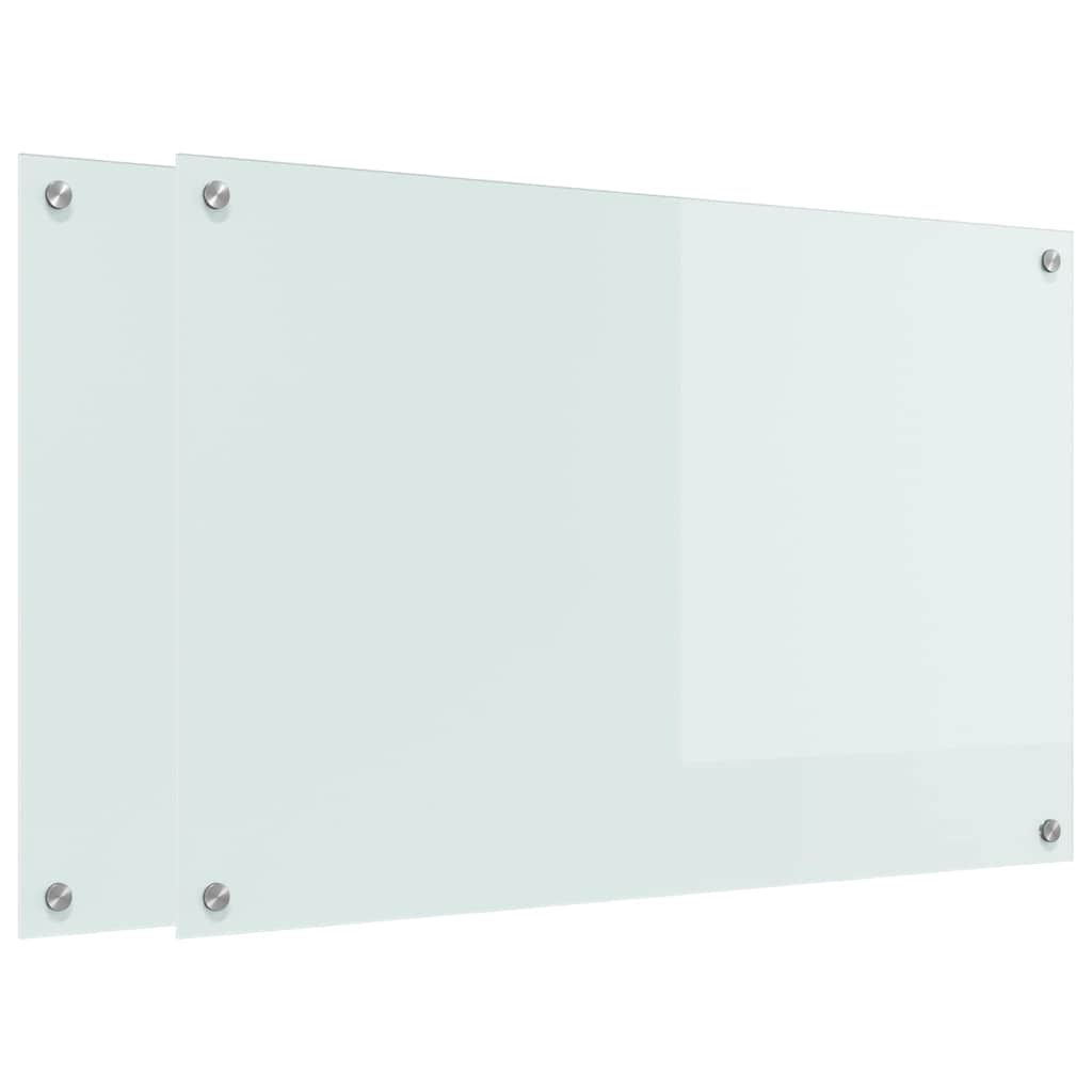 Keuken Achterwand Wit 90 x 60 x 0.8 cm gehard glas