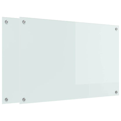 Keuken Achterwand Wit 90 x 60 x 0.8 cm gehard glas