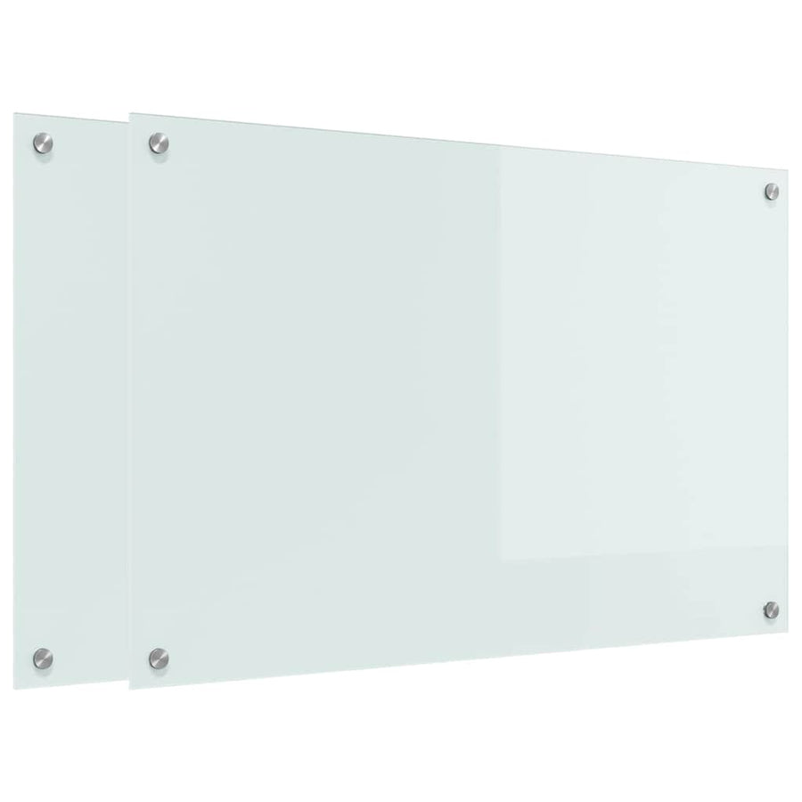 Keuken Achterwand Wit 90 x 60 x 0.8 cm gehard glas