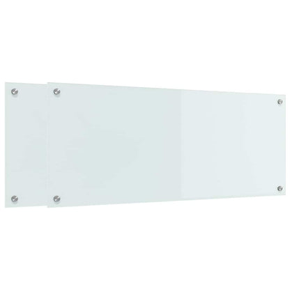 Keuken Achterwand 2 Pcs Wit 100 X 40 Cm Gehard Glas