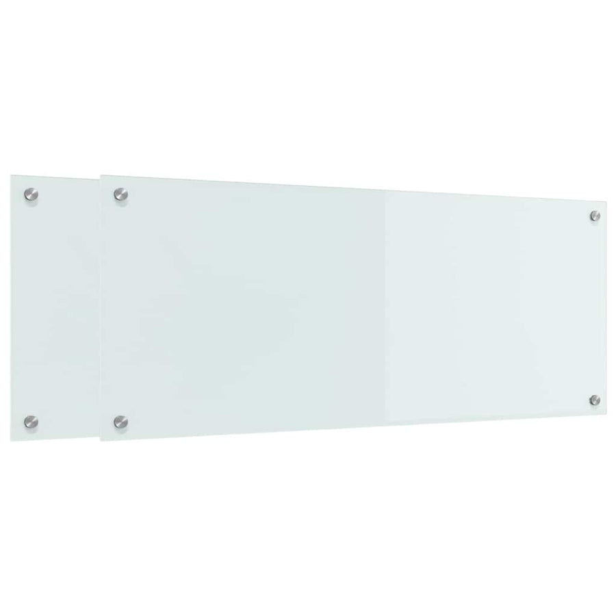Keuken Achterwand 2 Pcs Wit 100 X 40 Cm Gehard Glas
