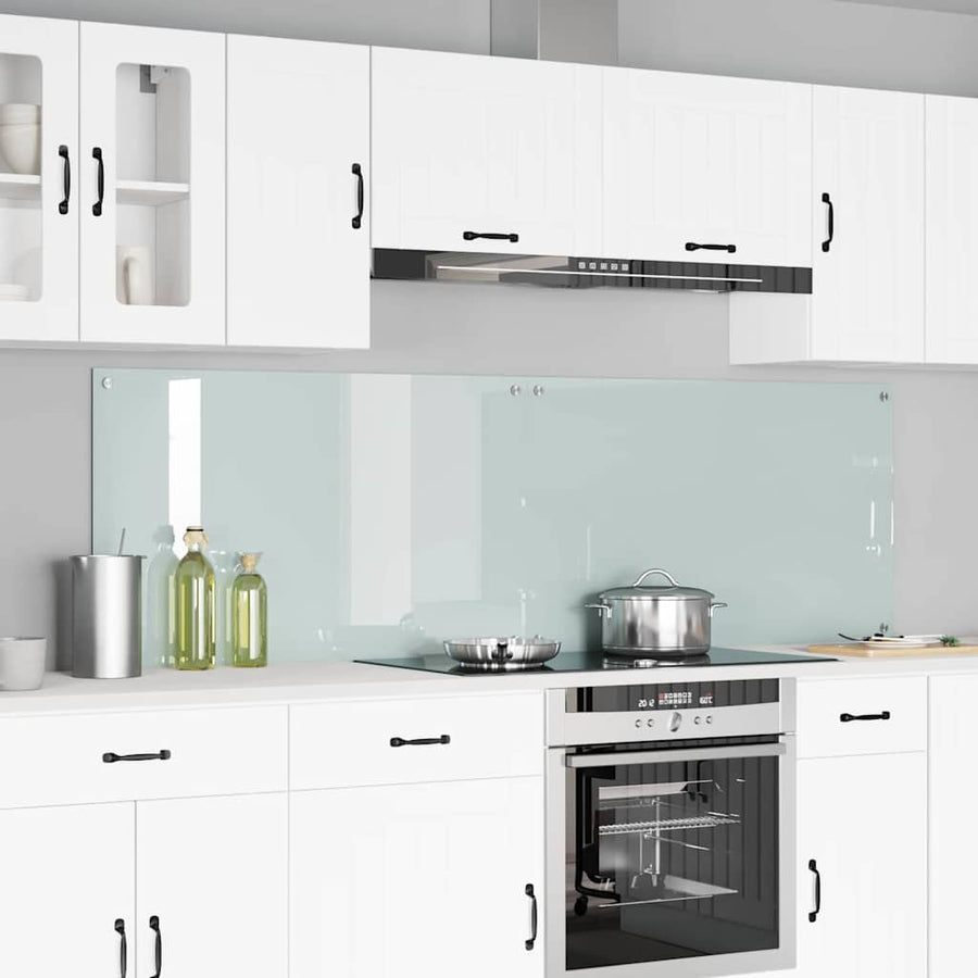 Keuken Achterwand Wit 100 x 60 x 0,8 cm gehard glas