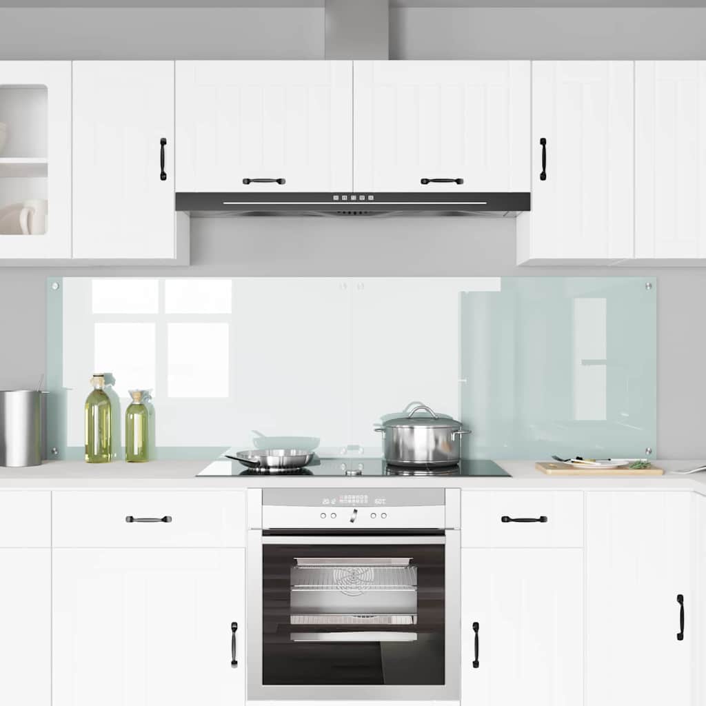 Keuken Achterwand Wit 100 x 60 x 0,8 cm gehard glas