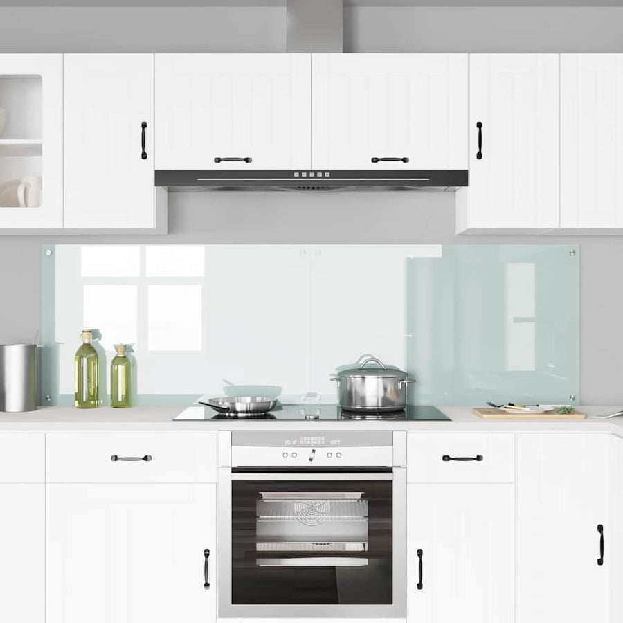 Keuken Achterwand Wit 100 x 60 x 0,8 cm gehard glas