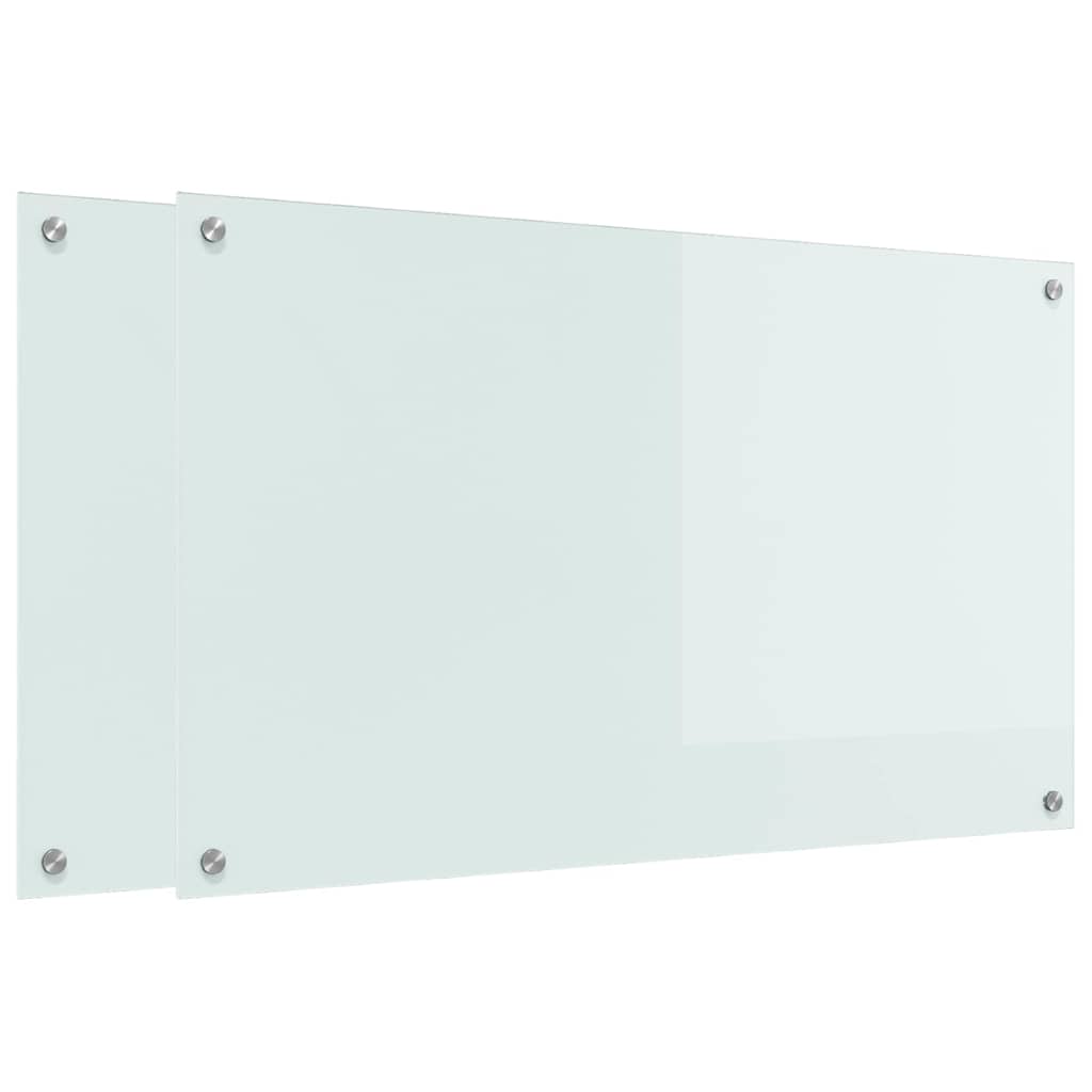 Keuken Achterwand Wit 100 x 60 x 0,8 cm gehard glas