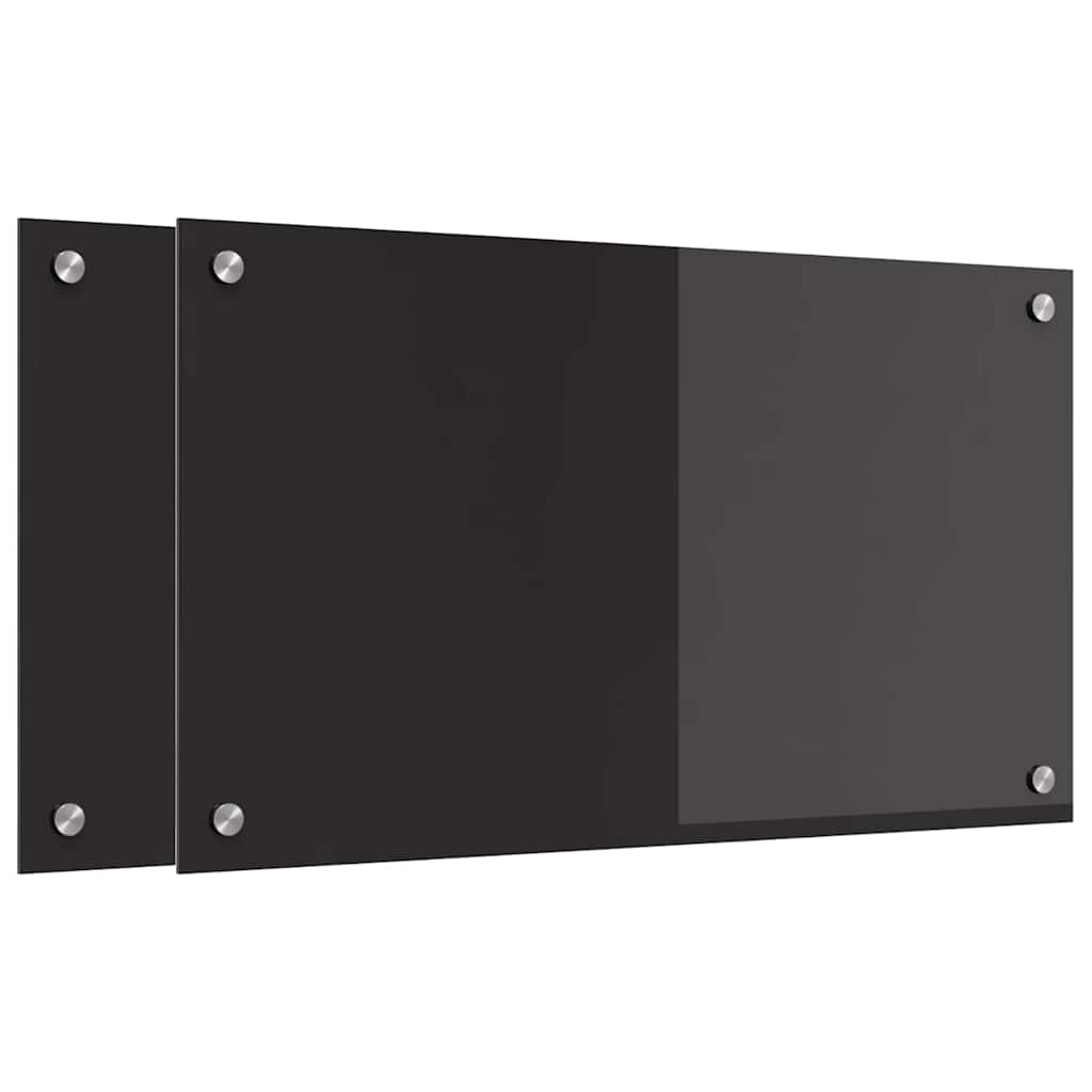 Keuken Achterwand Zwart 70 x 40 x 0,8 cm gehard glas
