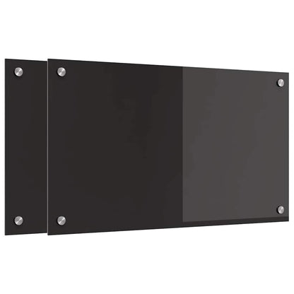 Keuken Achterwand Zwart 70 x 40 x 0,8 cm gehard glas
