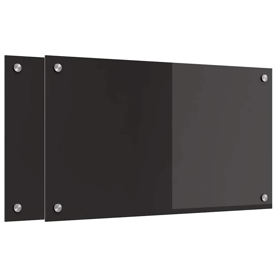 Keuken Achterwand Zwart 70 x 40 x 0,8 cm gehard glas