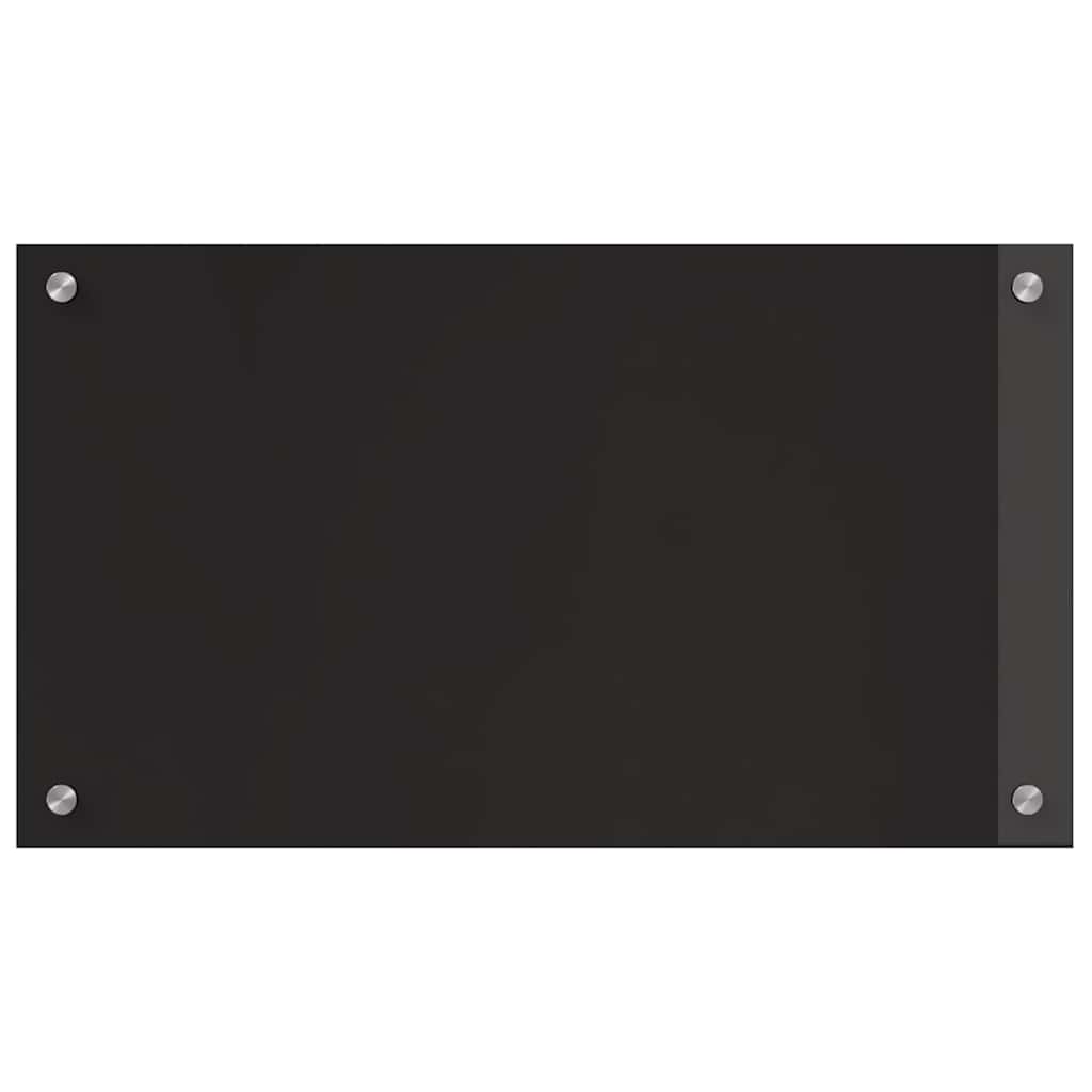 Keuken Achterwand Zwart 70 x 40 x 0,8 cm gehard glas