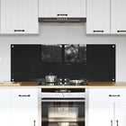 Keukenachterwand 2 stuks 70x50 cm gehard glas zwart