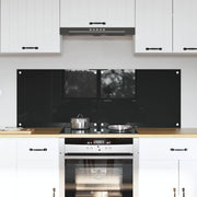 Keukenachterwand 2 stuks 70x50 cm gehard glas zwart