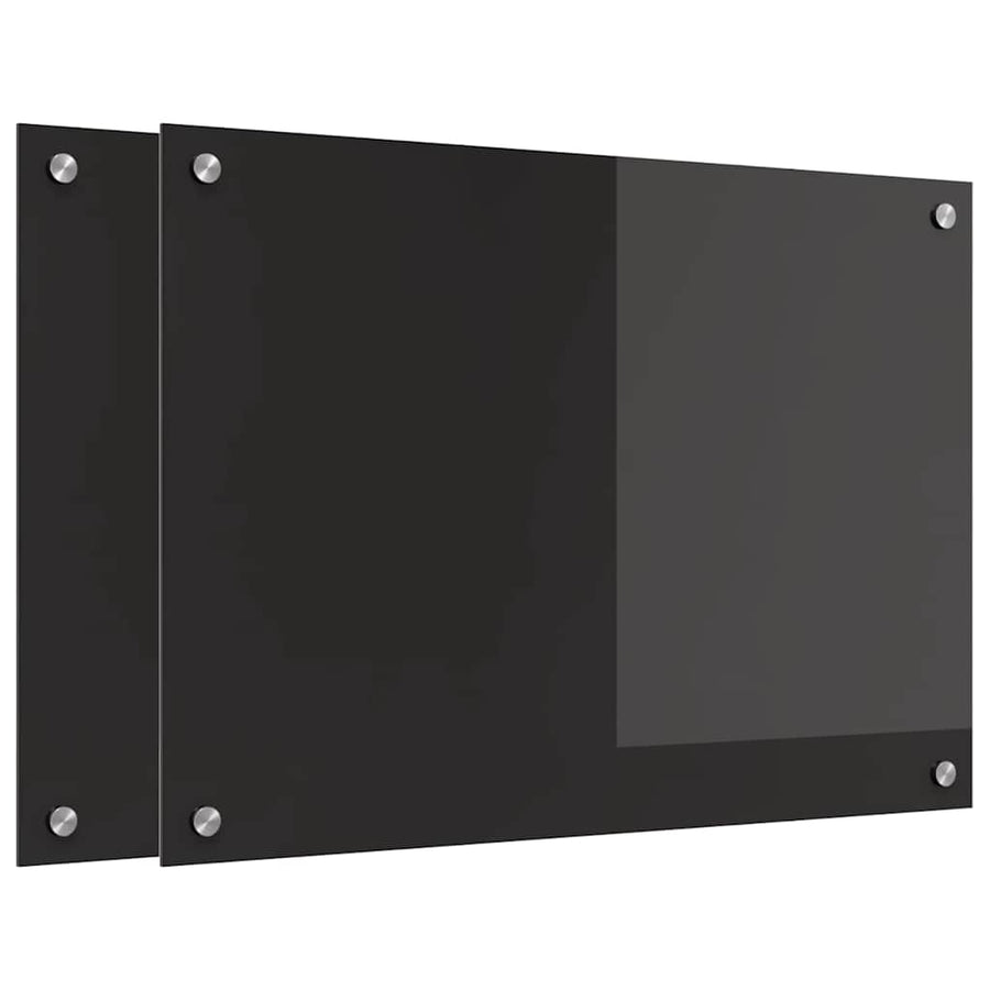 Keuken Achterwand Zwart 70 x 50 x 0.8 cm gehard glas