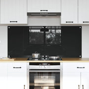 Keuken achterwand 2x 70x60 cm gehard glas zwart