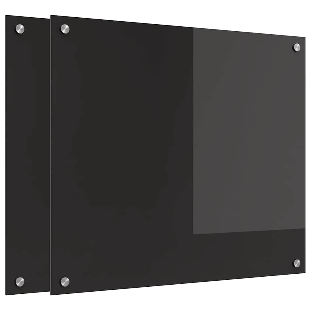 Keuken Achterwand Zwart 70 x 60 x 0.8 cm gehard glas