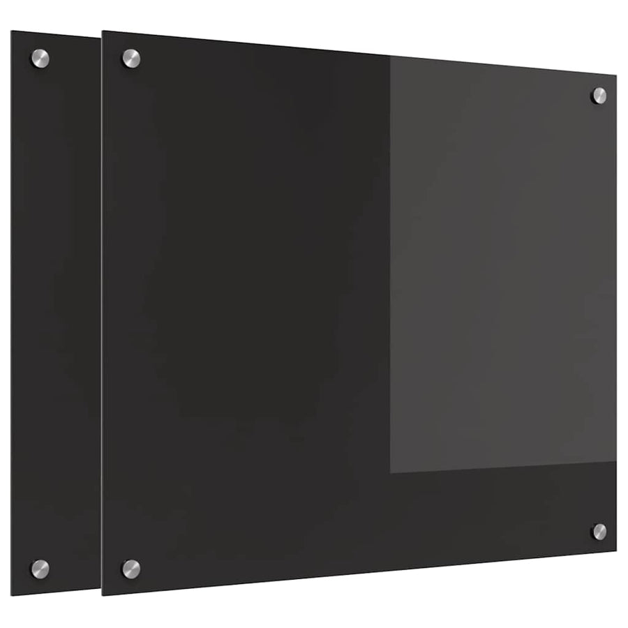 Keuken Achterwand Zwart 70 x 60 x 0.8 cm gehard glas