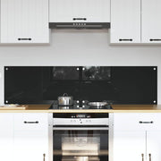 Keuken achterwand 2 stuks 80x40 cm gehard glas zwart