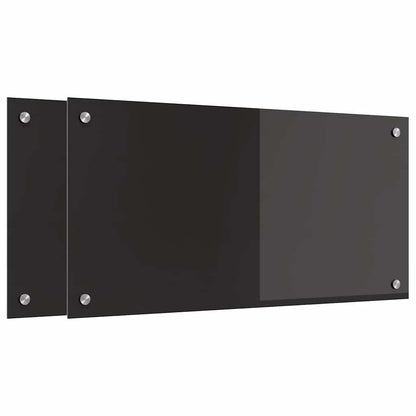 Keuken Achterwand Zwart 80 x 40 x 0.8 cm gehard glas