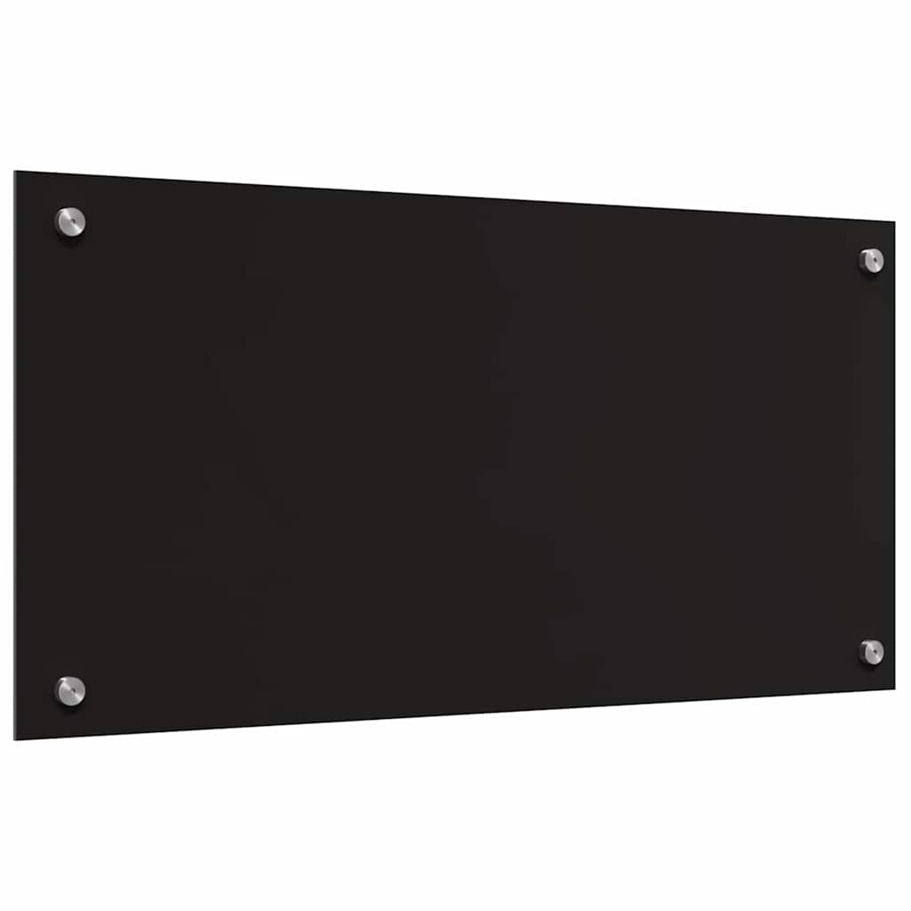 Keuken Achterwand Zwart 80 x 40 x 0.8 cm gehard glas