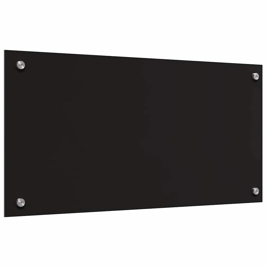 Keuken Achterwand Zwart 80 x 40 x 0.8 cm gehard glas