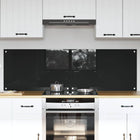 Keuken achterwand 2 stuks 80x50 cm gehard glas zwart