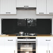 Keuken achterwand 2 stuks 80x50 cm gehard glas zwart