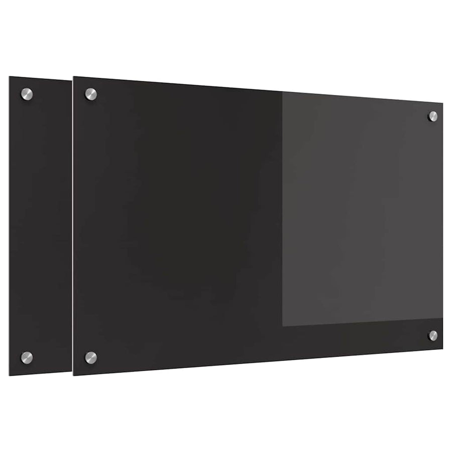 Keuken Achterwand Zwart 80 x 50 x 0.8 cm gehard glas
