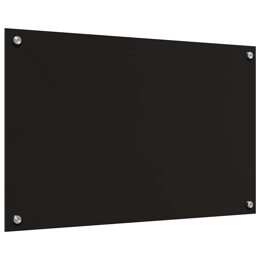 Keuken Achterwand Zwart 80 x 50 x 0.8 cm gehard glas