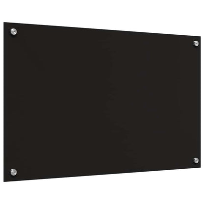 Keuken Achterwand Zwart 80 x 50 x 0.8 cm gehard glas
