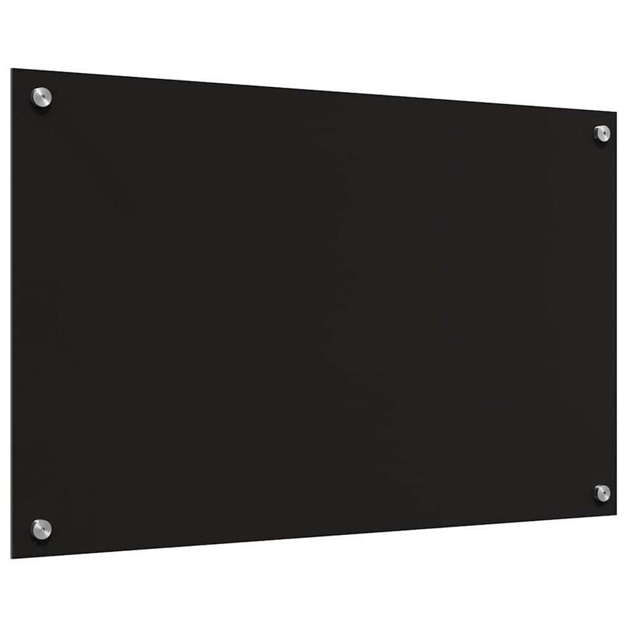Keuken Achterwand Zwart 80 x 50 x 0.8 cm gehard glas