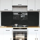 Kitchen Backsplash 2 pcs Black 80 x 60 cm tempered glass